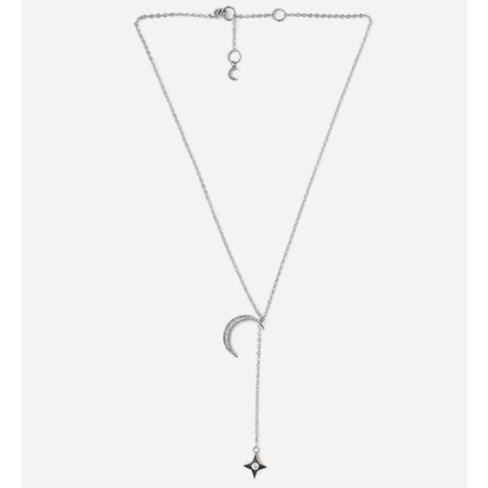 Lili Claspe Rope‎ the Moon & Star Lariat Necklace Rachel Zoe Box of Style Silver